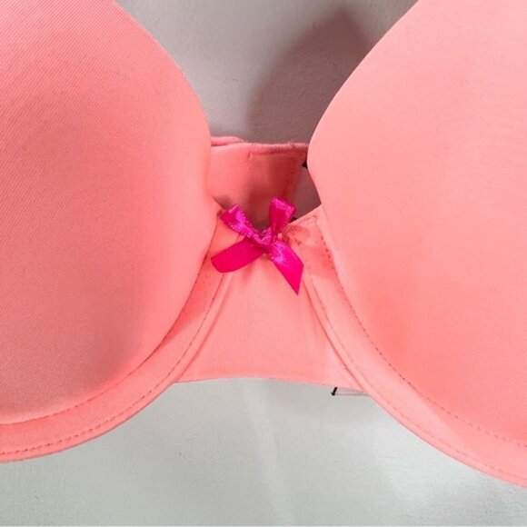 VICTORIA'S Secret Dream Angels Uplift Demi underwire push up coral bra 32D - Picture 7 of 8
